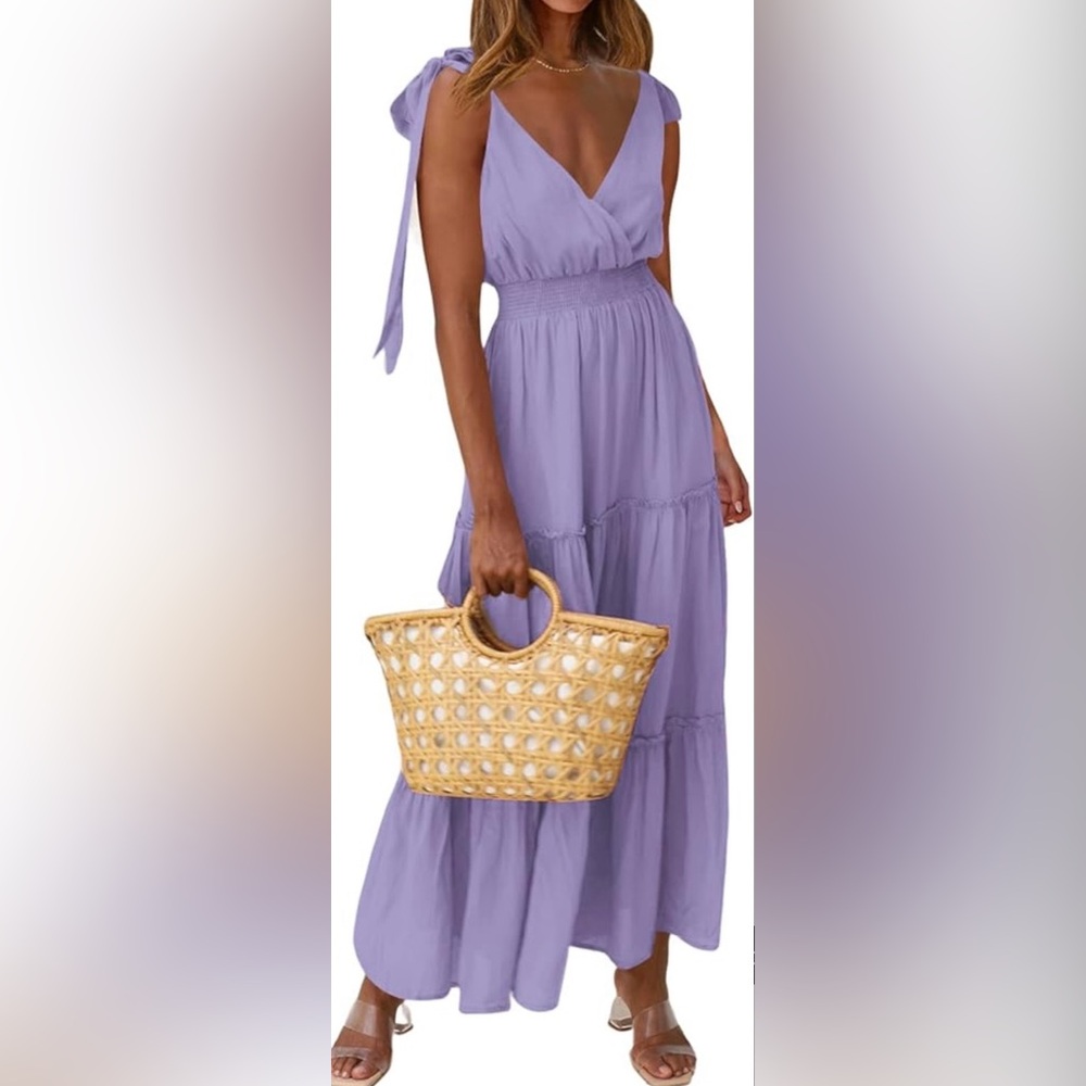 Chic Lavender Sleeveless Maxi Dress